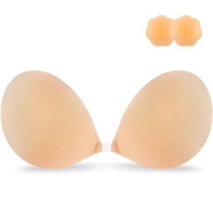 Niidor Adhesive Strapless Bra Invisible Push up with Nipple Covers BRAND NEW